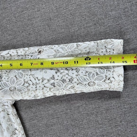Vintage Fashion Magazine Lace Button-Up Blouse Women Small Off White Top - Picture 12 of 14